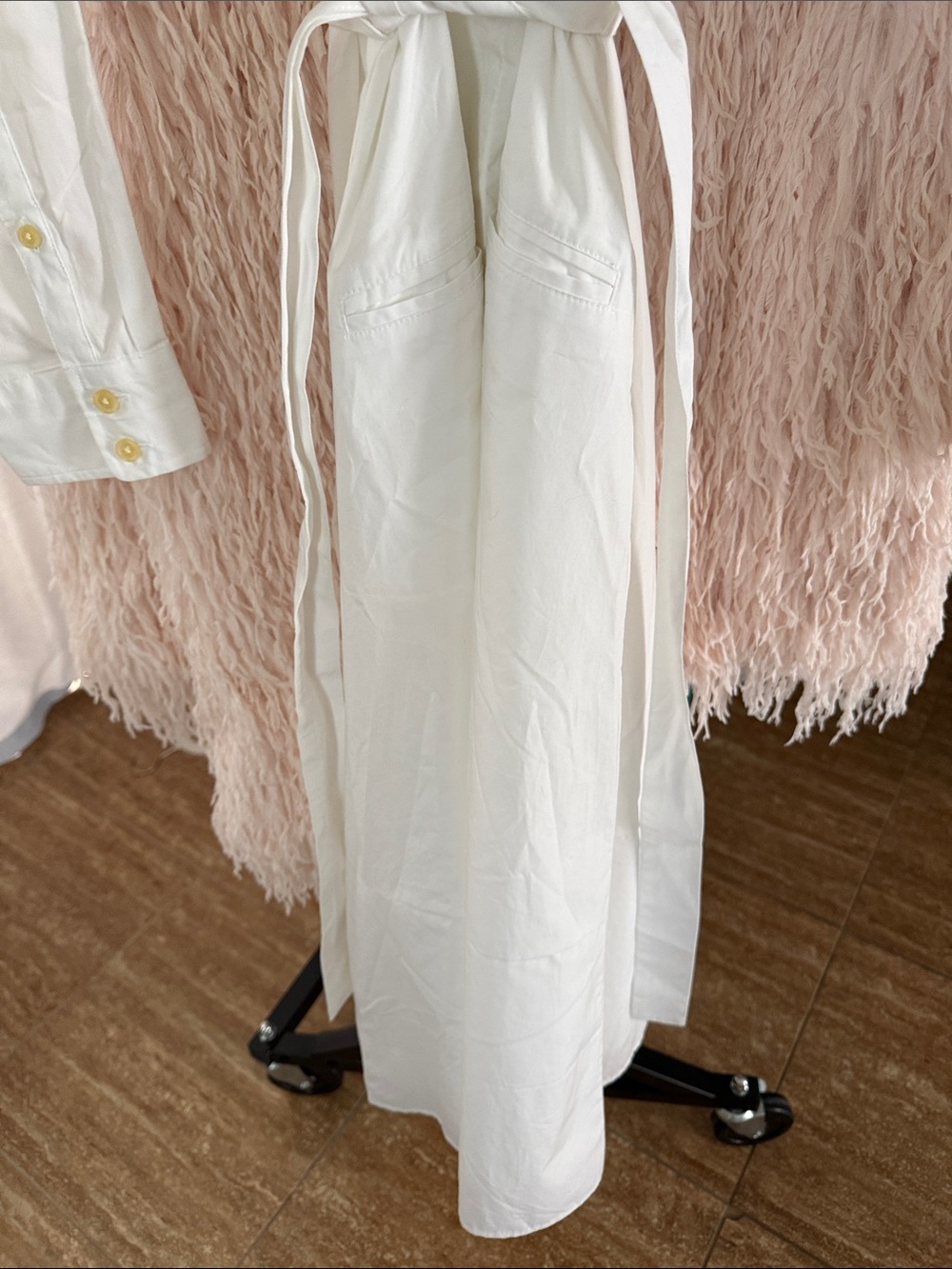 Banana Republic white Long Sleeve Shirt Dress with Tie Waist - Picture 3 of 8